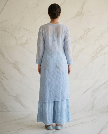 Ayna — 2 Pcs Chikankari Ombre Dyed Coord Set | Mirror Work | Georgette