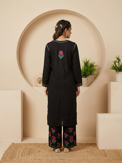 Kashmiri Gul Rayon Chikanakri Co-Ord set