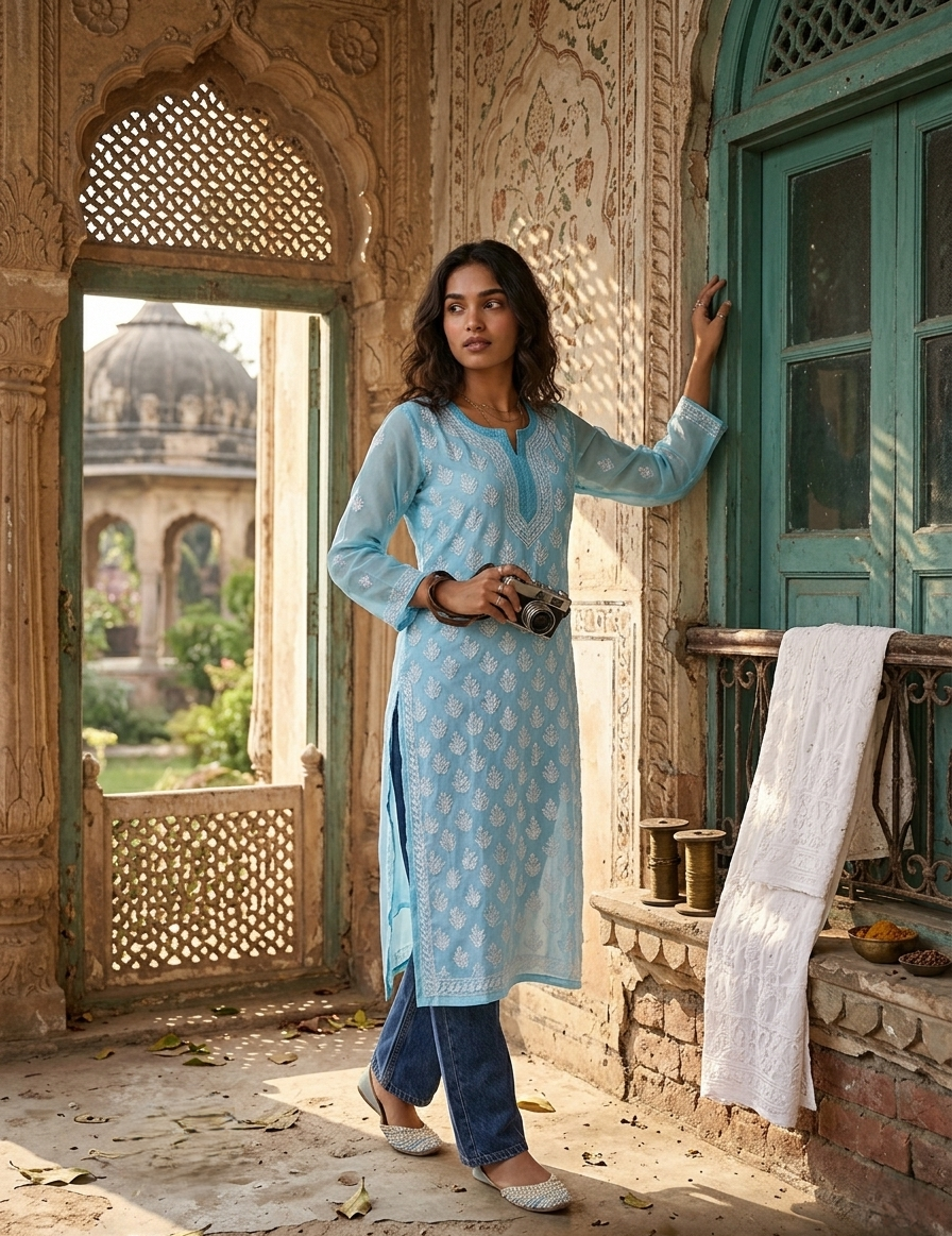 Amara Buti Jaal Chikankari Kurti