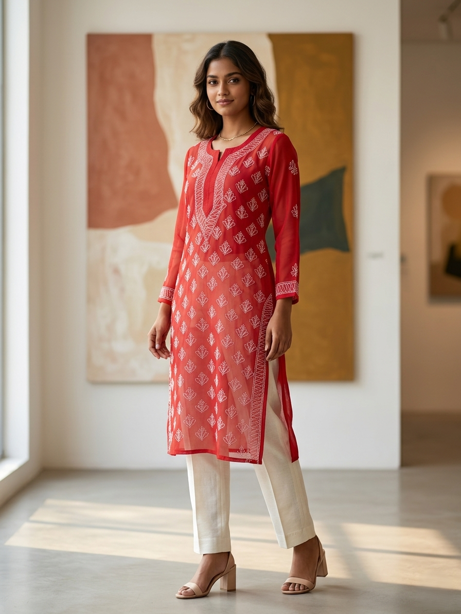 Amara Buti Jaal Chikankari Kurti