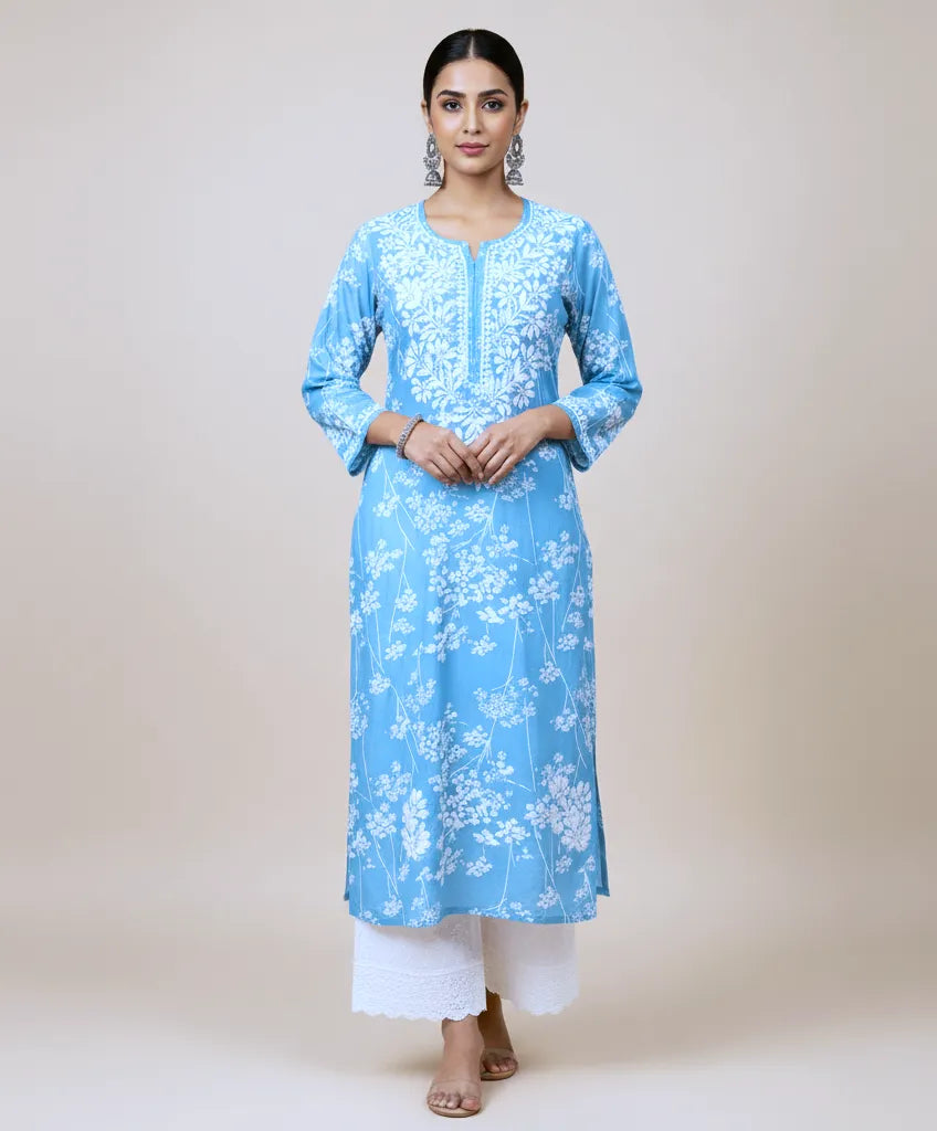 Mulmul Chikankari Women’s Straight Kurta – Soft, Elegant & Handcrafted | Store Chikankari