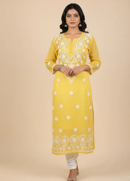 Chikankari Machine Embroidered Kurti – Effortless Chic & Everyday Elegance | Store Chikankari
