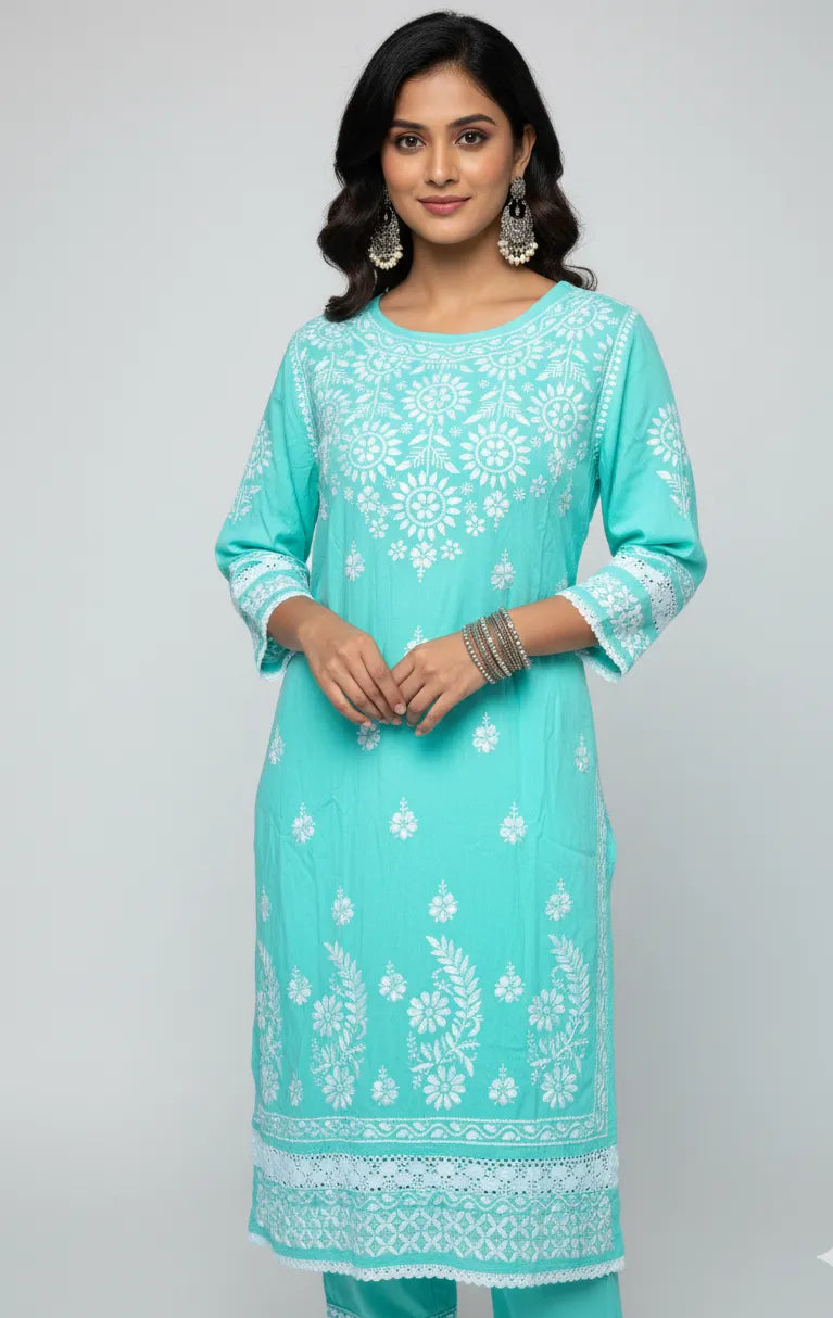Chikankari Heavy Rayon 2 Piece Set