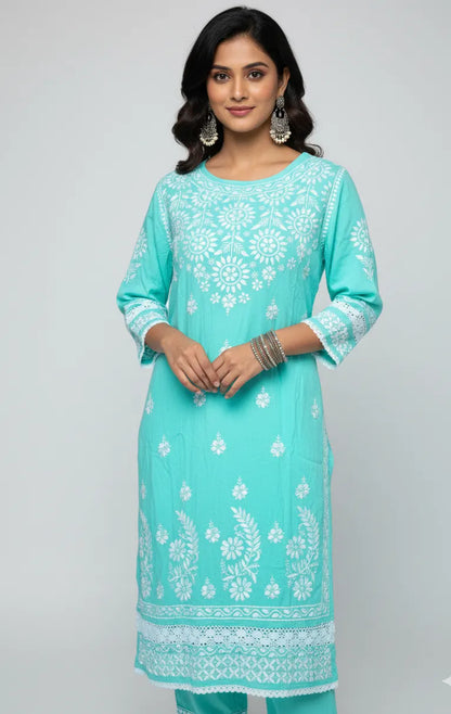 Chikankari Heavy Rayon 2 Piece Set