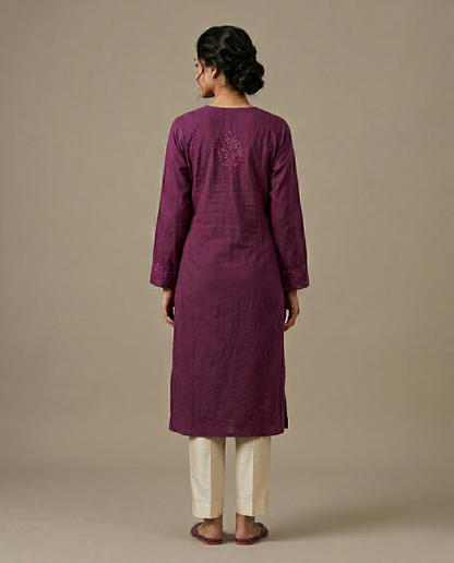 Nazm Chikankari Dobby Cotton Kurta Only – Elegant Everyday Wear for Women | Store Chikankari