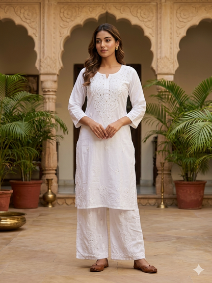Sitara Premium Rayon Chikankari Coord Set with Mukaish Work for Women