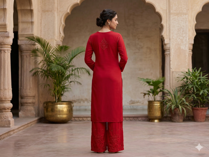 Sitara Premium Rayon Chikankari Coord Set with Mukaish Work for Women