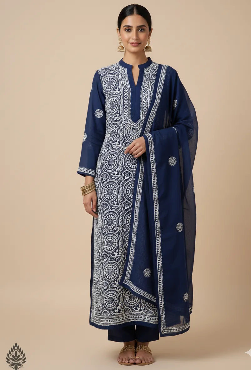Georgette Chikankari Ring Jaal Dress - Perfect for Ethnic Wear