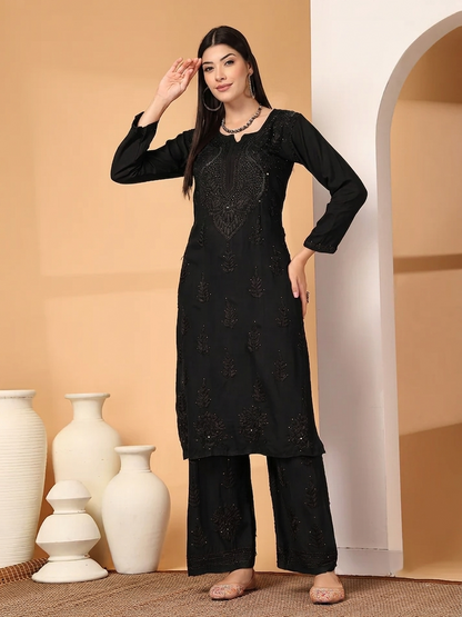Mukaish cotton cord-set