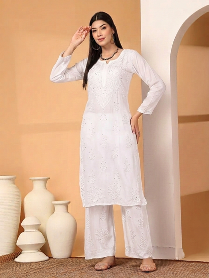 Mukaish cotton cord-set