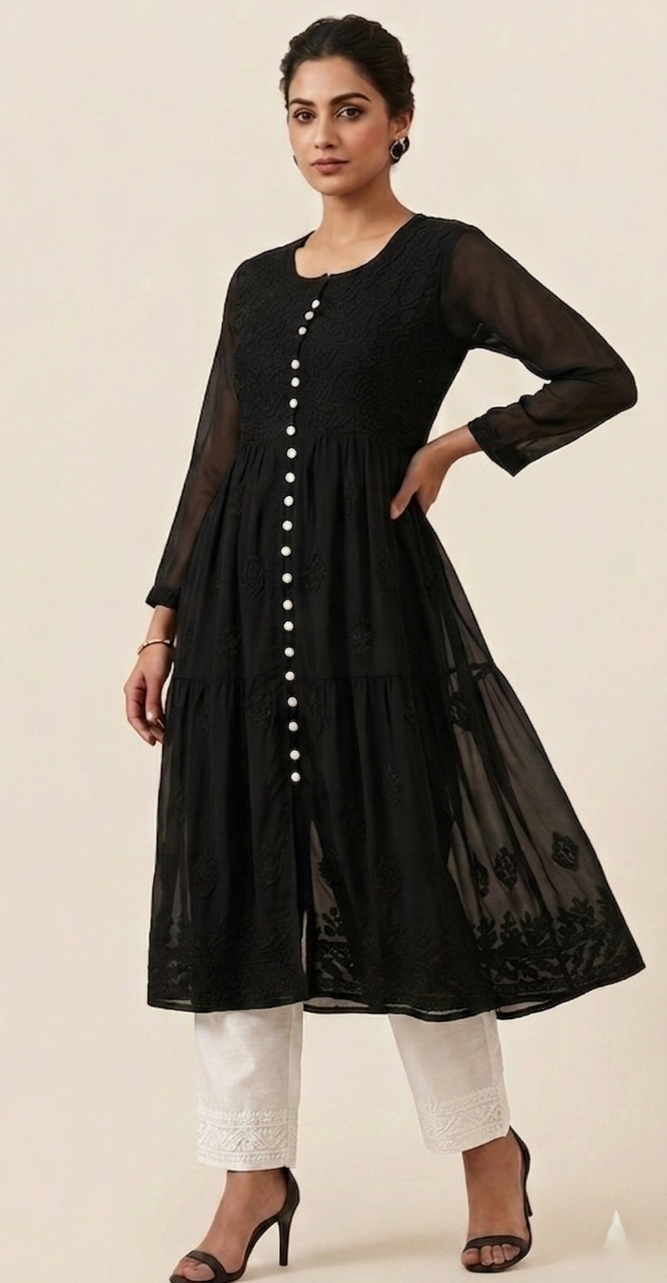 Noora Georgette Chikankari Gown