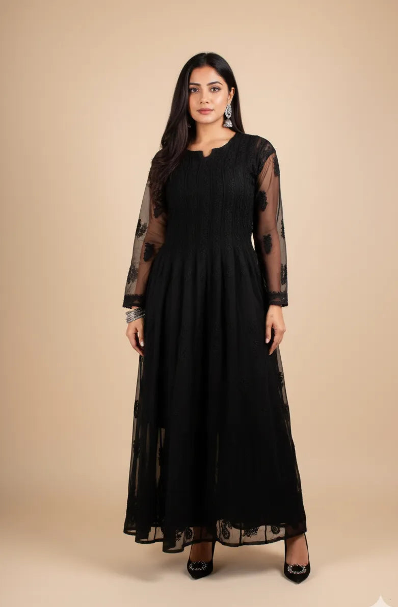 Georgette Chikankari 56 kali Anarkali