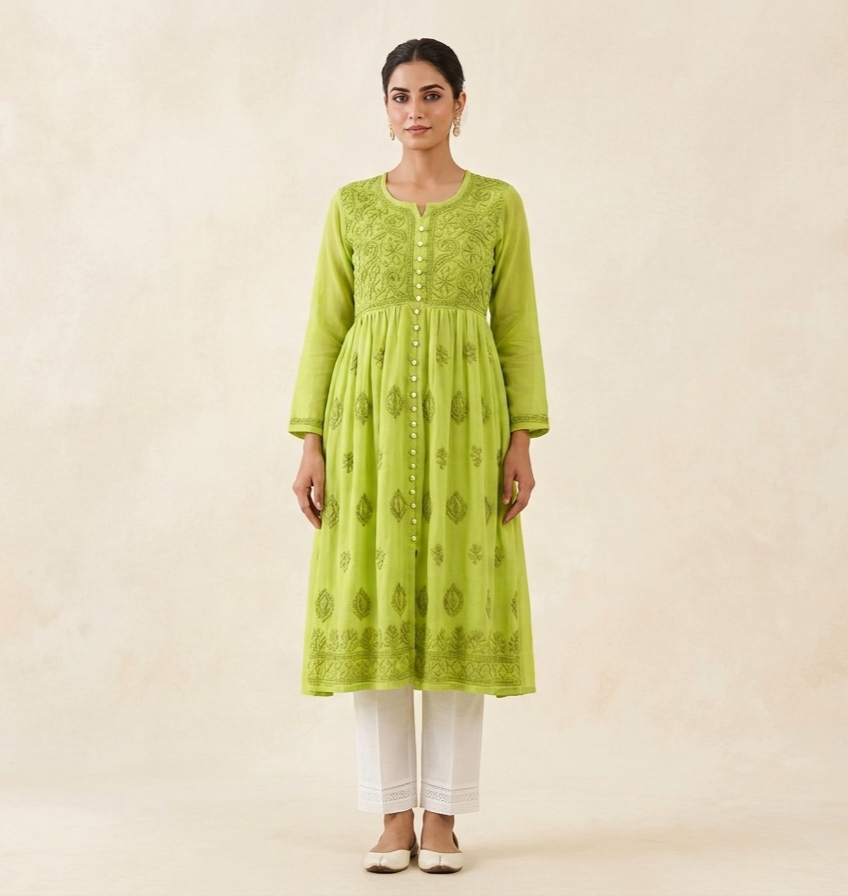 Noora Georgette Chikankari Gown