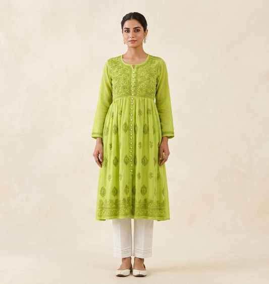 Noora Georgette Chikankari Gown