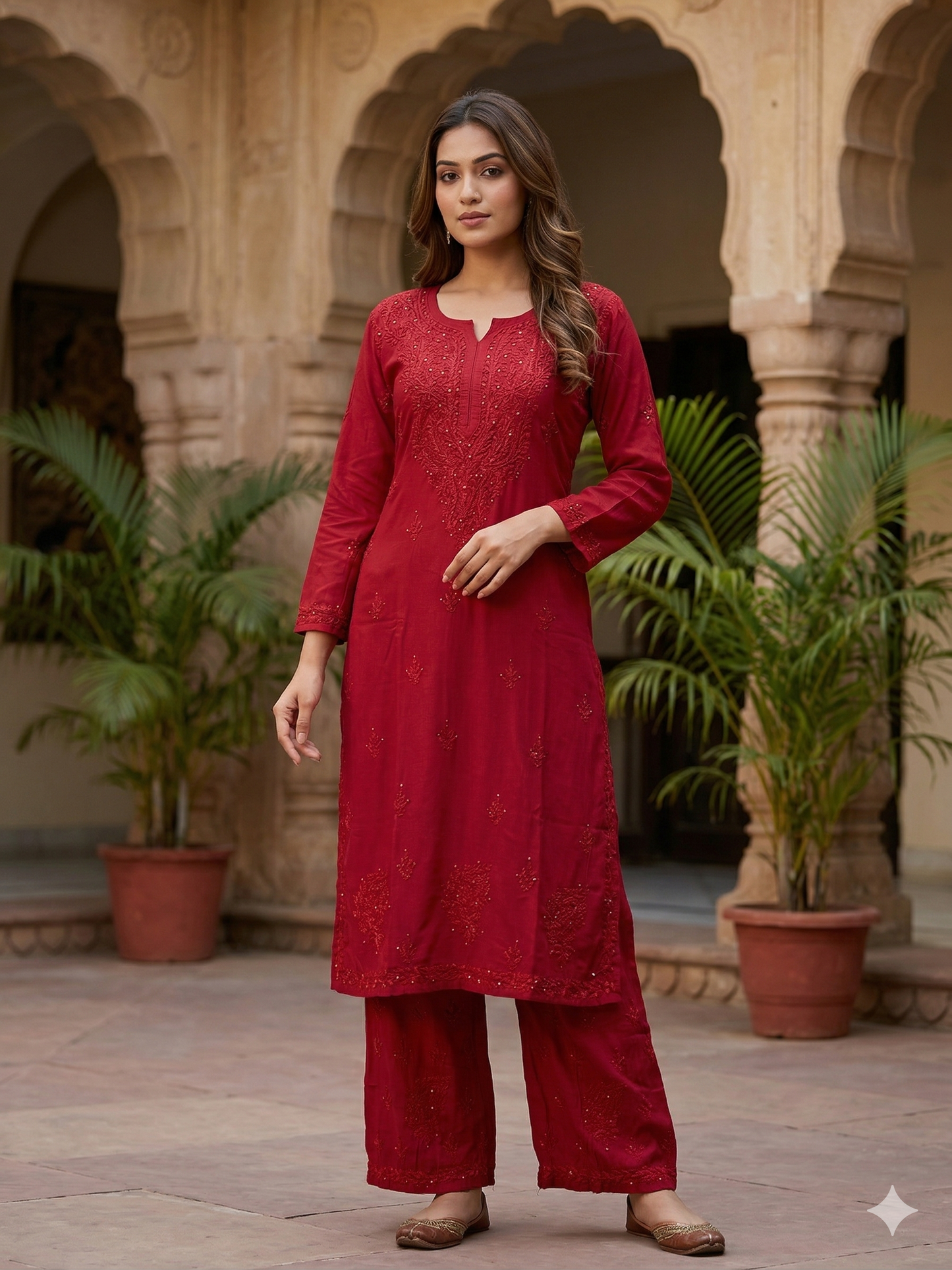 Sitara Premium Rayon Chikankari Coord Set with Mukaish Work for Women