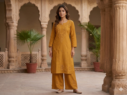 Sitara Premium Rayon Chikankari Coord Set with Mukaish Work for Women