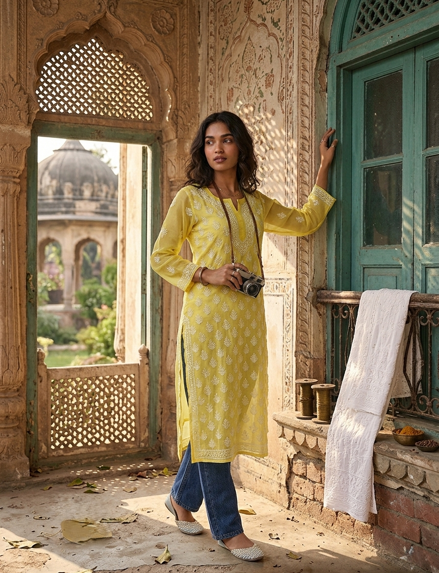 Amara Buti Jaal Chikankari Kurti