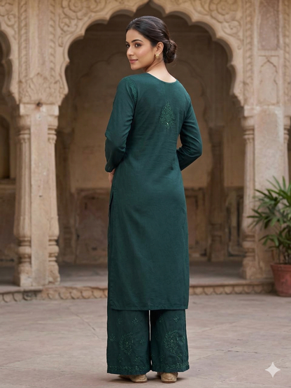 Sitara Premium Rayon Chikankari Coord Set with Mukaish Work for Women