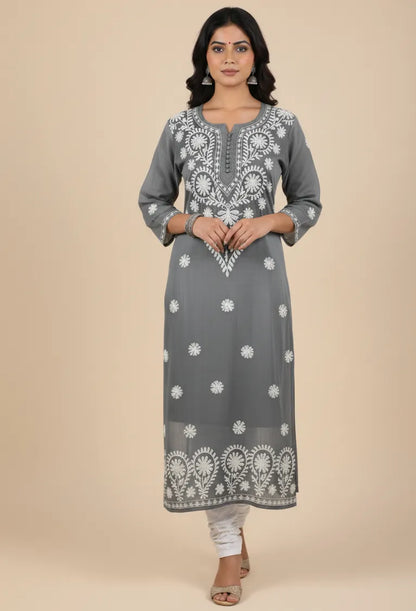 Chikankari Machine Embroidered Kurti – Effortless Chic & Everyday Elegance | Store Chikankari