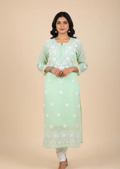 Chikankari Machine Embroidered Kurti – Effortless Chic & Everyday Elegance | Store Chikankari