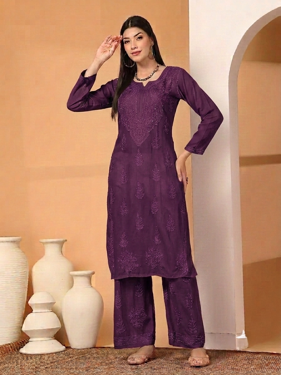 Mukaish cotton cord-set