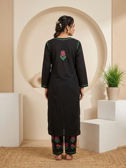 Kashmiri Gul Rayon Chikanakri Co-Ord set