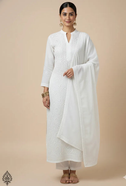 Georgette Chikankari Ring Jaal Dress - Perfect for Ethnic Wear