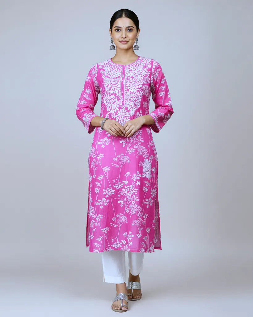 Mulmul Chikankari Women’s Straight Kurta – Soft, Elegant & Handcrafted | Store Chikankari
