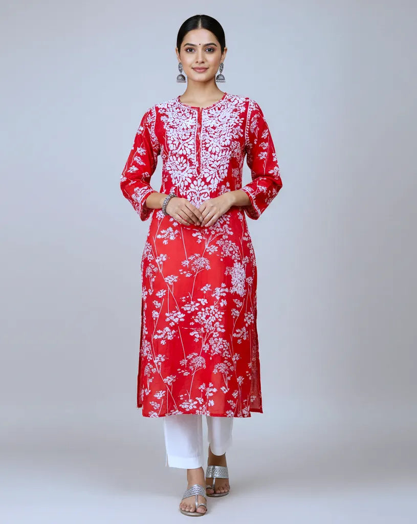 Mulmul Chikankari Women’s Straight Kurta – Soft, Elegant & Handcrafted | Store Chikankari