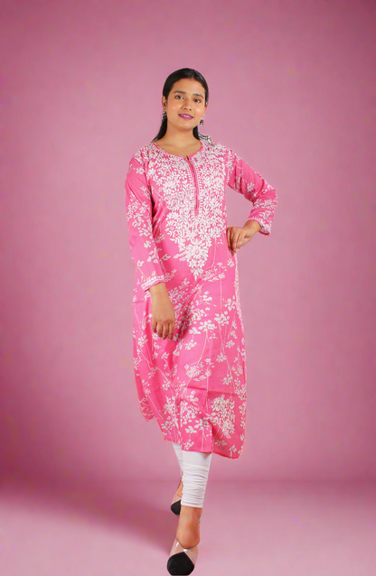 MulMul Chikankari Women's Straight Kurta