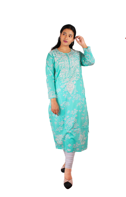 MulMul Chikankari Women's Straight Kurta