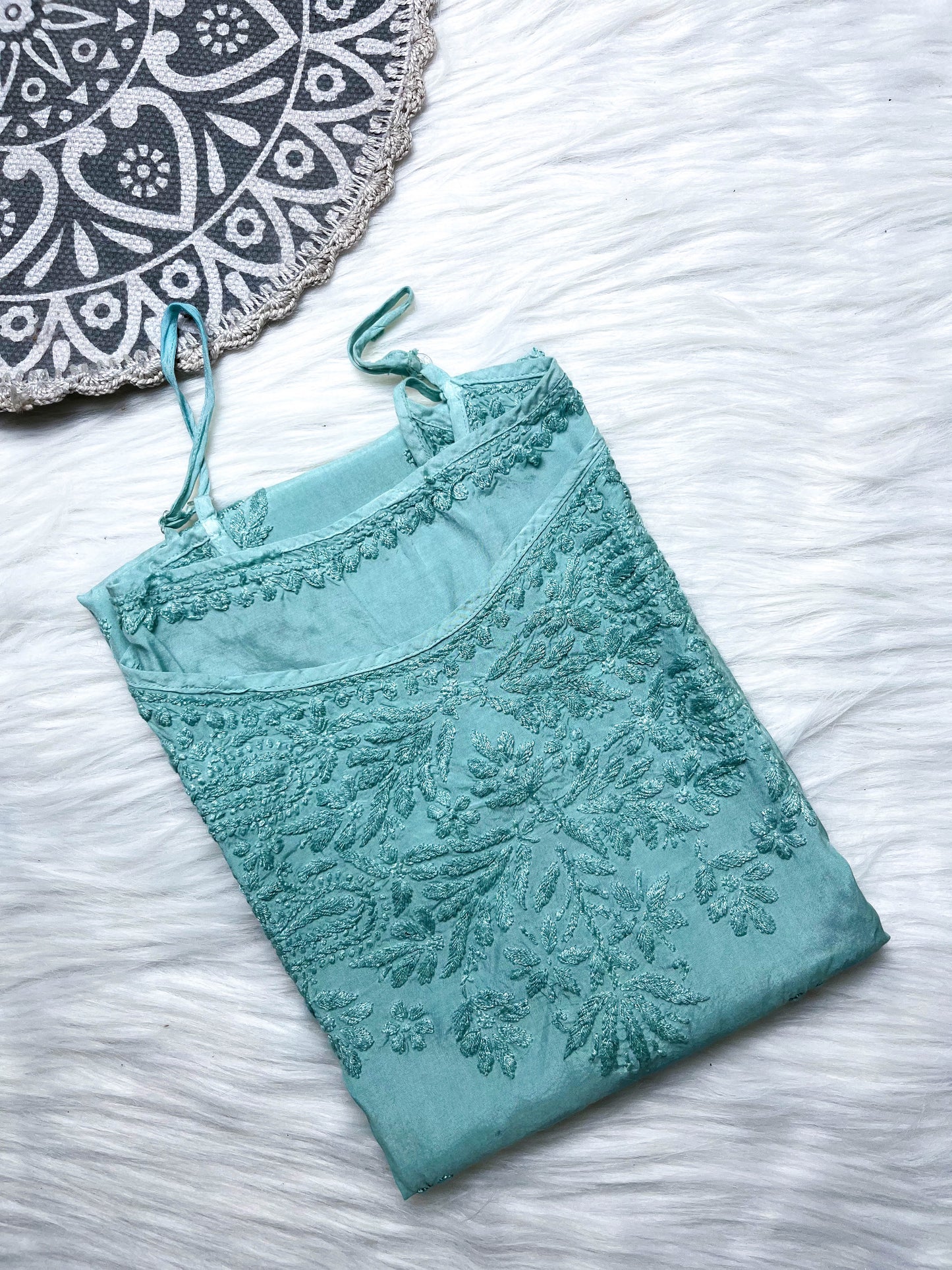Zeba Chikankari Muslin sleeveless Kurta