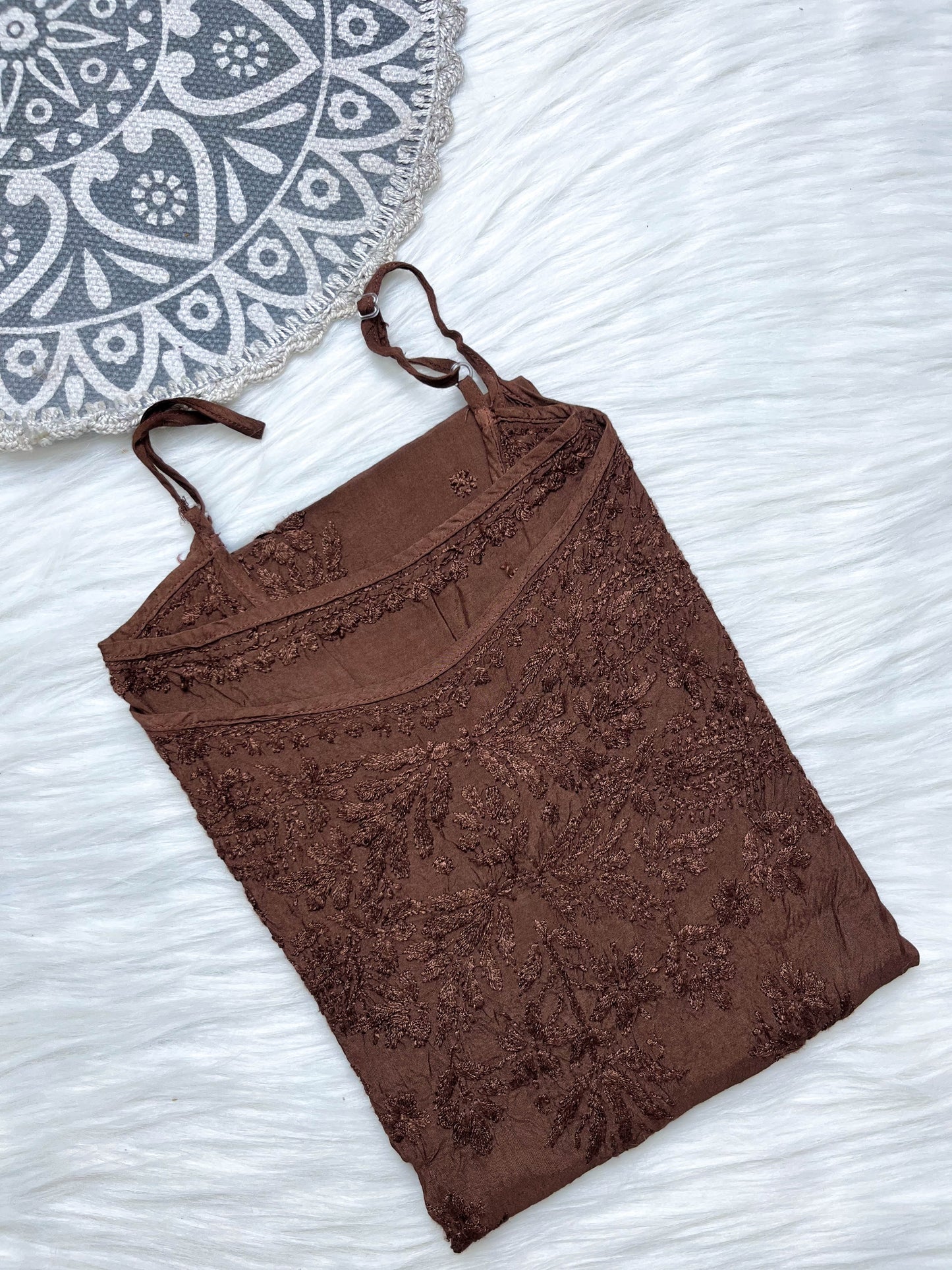 Zeba Chikankari Muslin sleeveless Kurta