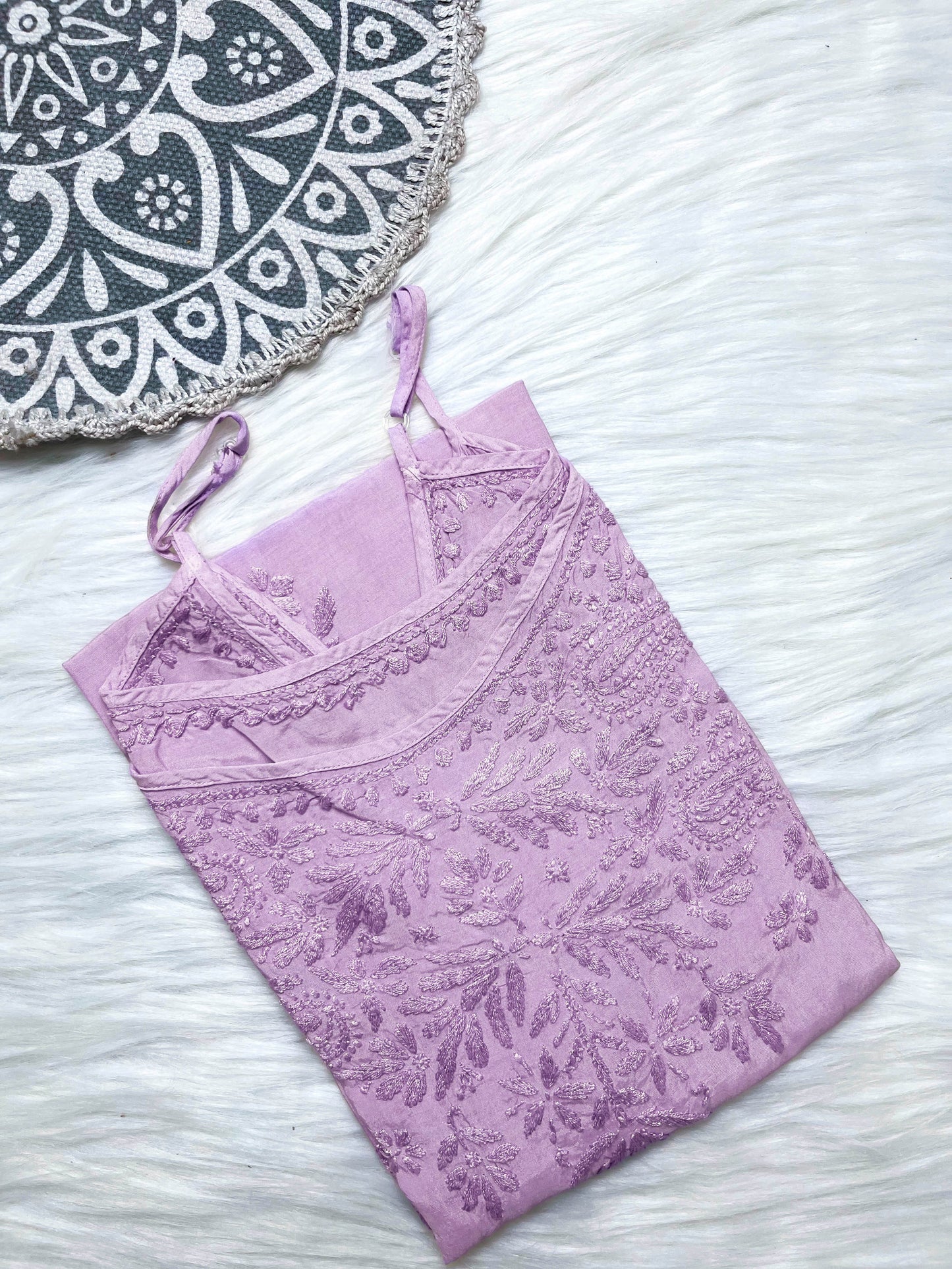Zeba Chikankari Muslin sleeveless Kurta