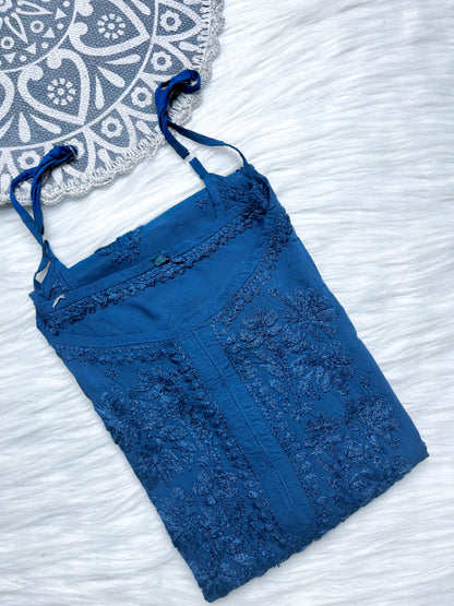 Zeba Chikankari Muslin sleeveless Kurta