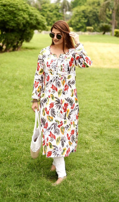 Printed Mul Mul Kurti