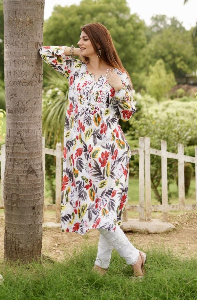 Printed Mul Mul Kurti