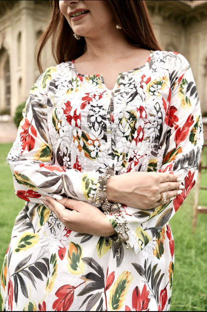 Printed Mul Mul Kurti