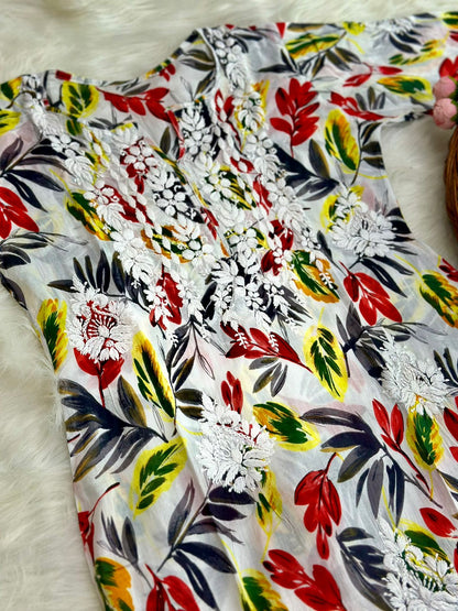 Printed Mul Mul Kurti