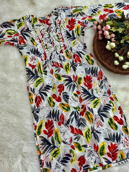 Printed Mul Mul Kurti