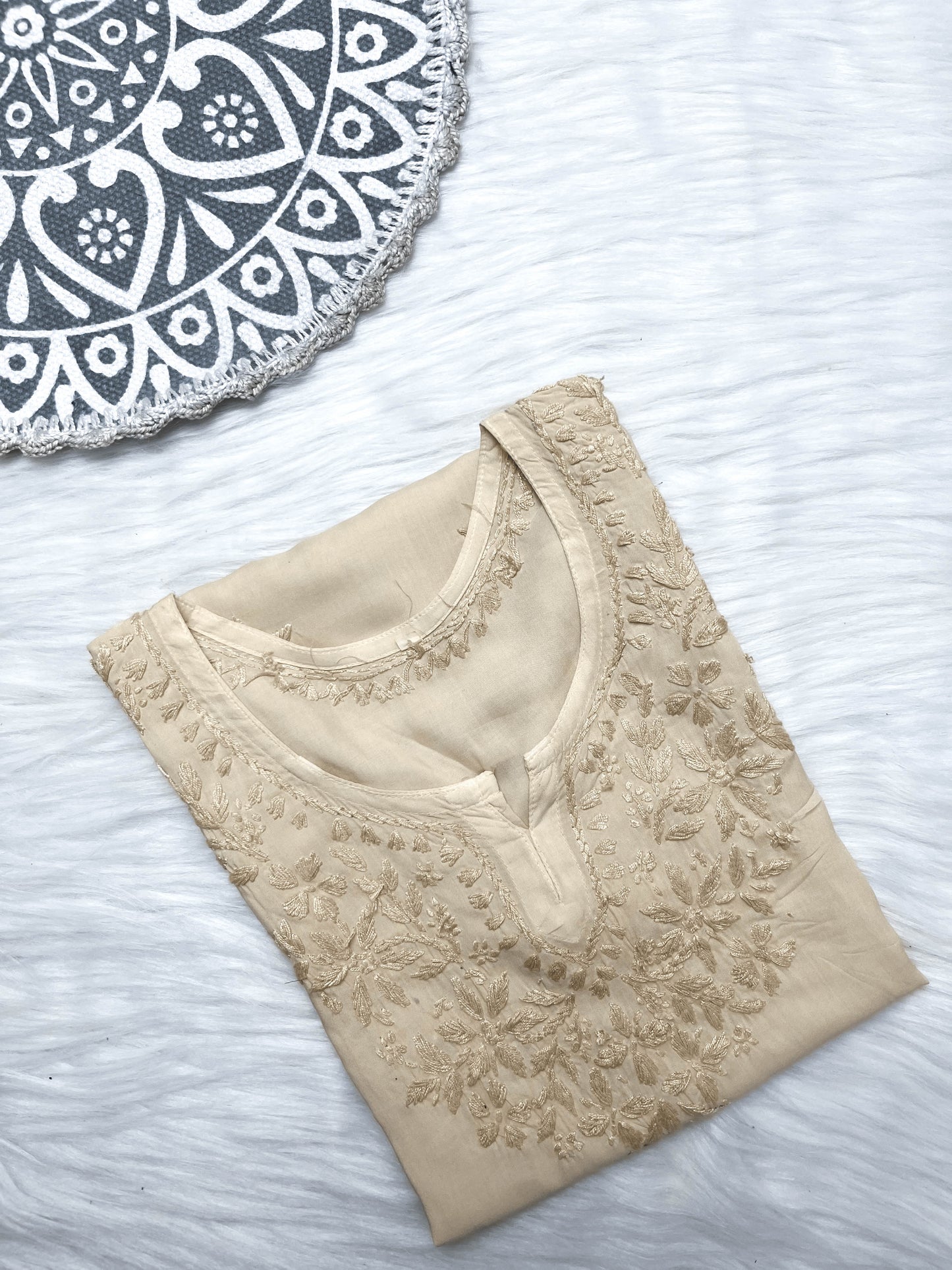 Inaaya Soft Modal Short Top Adorned with Chikankari