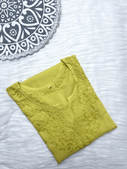 Inaaya Soft Modal Short Top Adorned with Chikankari