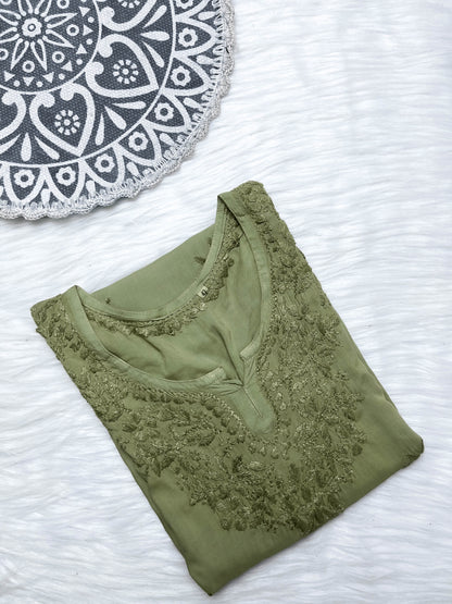 Inaaya Soft Modal Short Top Adorned with Chikankari