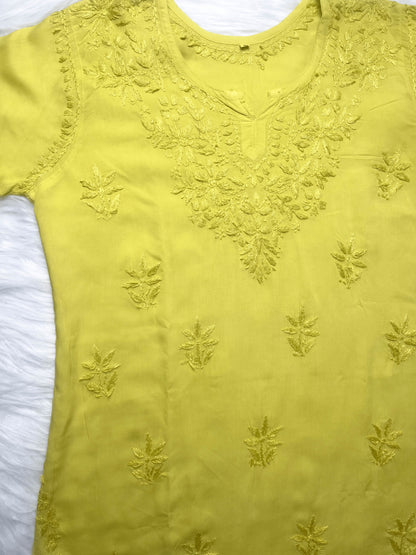 Inaaya Soft Modal Short Top Adorned with Chikankari