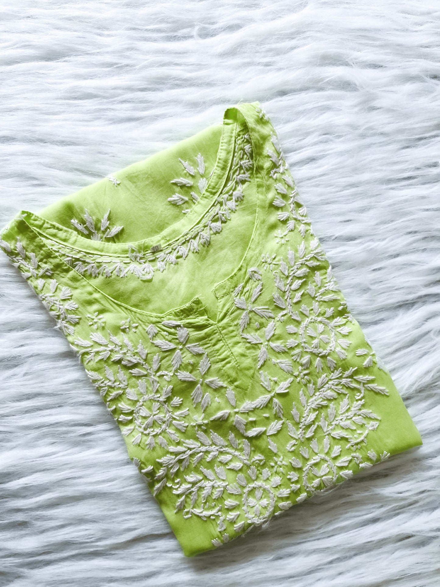Saanjh – Premium Modal Short Top with Delicate Chikankari