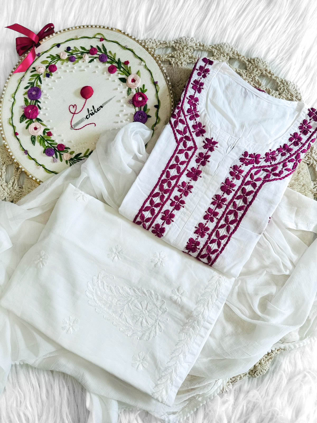Maahi Chikankari Cotton Kurta with Palazzo – Elegant Summer Set | Store Chikankari