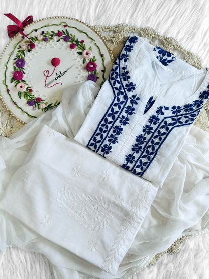 Maahi Chikankari Cotton Kurta with Palazzo – Elegant Summer Set | Store Chikankari