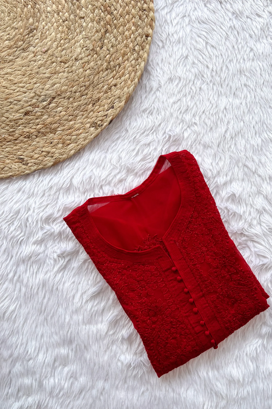 Georgette Kurti - Store Chikankari