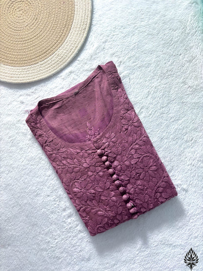 Nazm Chikankari Dobby Cotton Kurta – Elegant Everyday Wear for Women | Store Chikankari