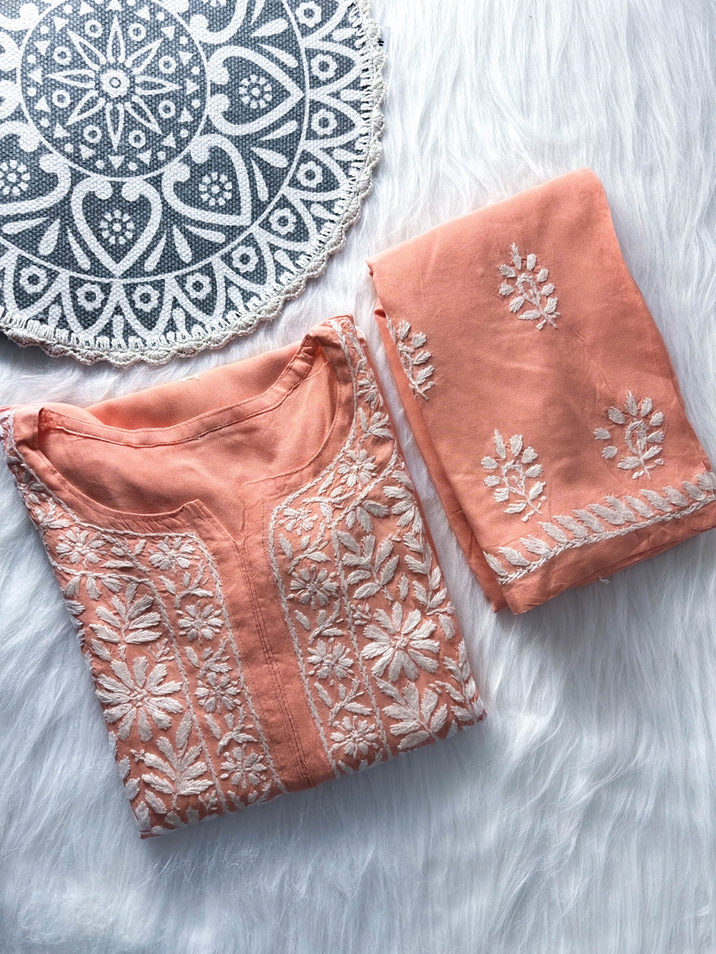 Premium Rayon Chikankari Embroidered Set